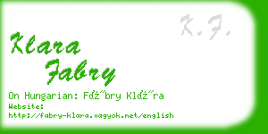 klara fabry business card